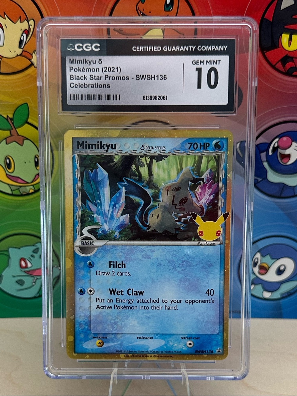CGC 10 Pokémon TCG Mimikyu (2021) Black Star Promos SWSH136 Celebrations